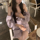 BXOXO party look inspos Autumn Clothes Korea Ladies French Elegant Strap Dress Women Casual Long Sleeve Vintage Mini Dress Female Evening Party Y2k